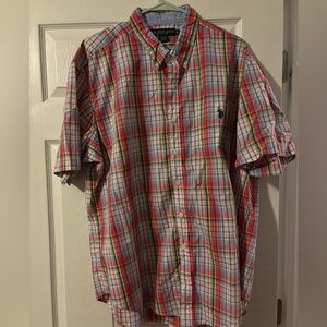 U.S. Polo Assn. Men's Coral Plaid Shirt